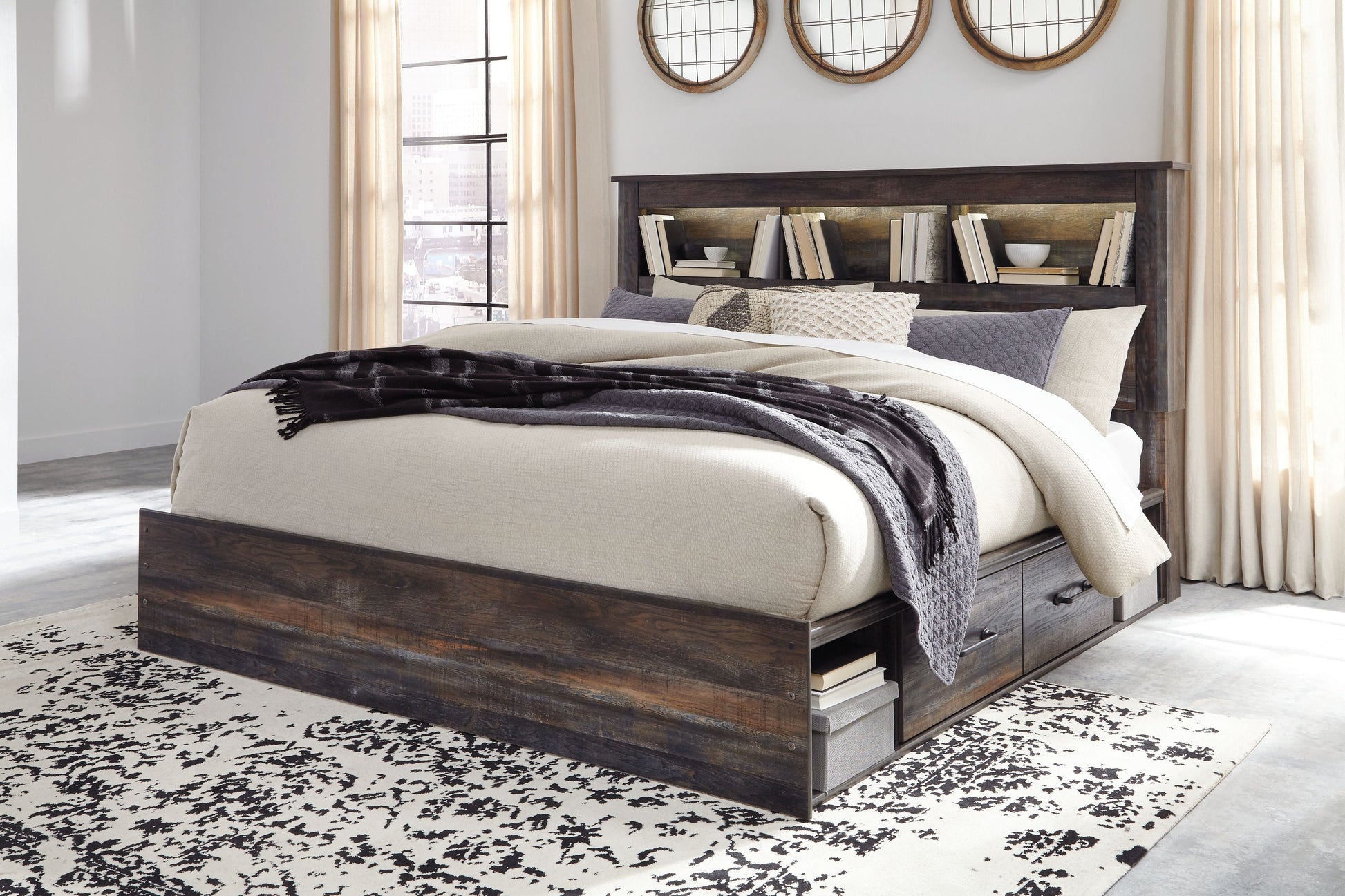 Signature Design by Ashley® Drystan - Panel Bookcase Bed | Meri Furniture
