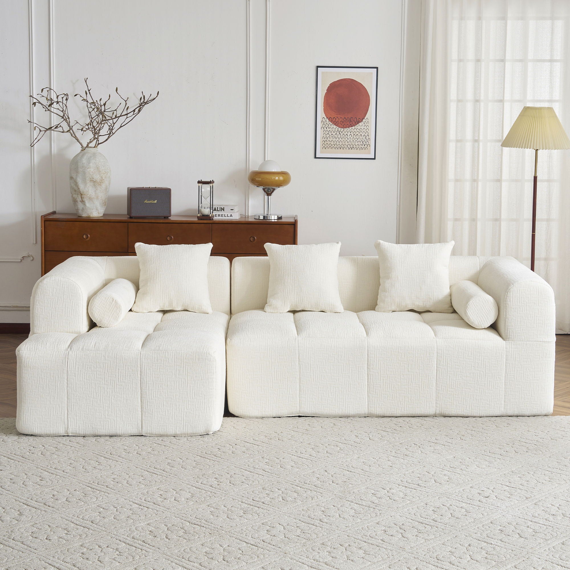 Sectional Free Combined Sofa With 2 Side Pockets