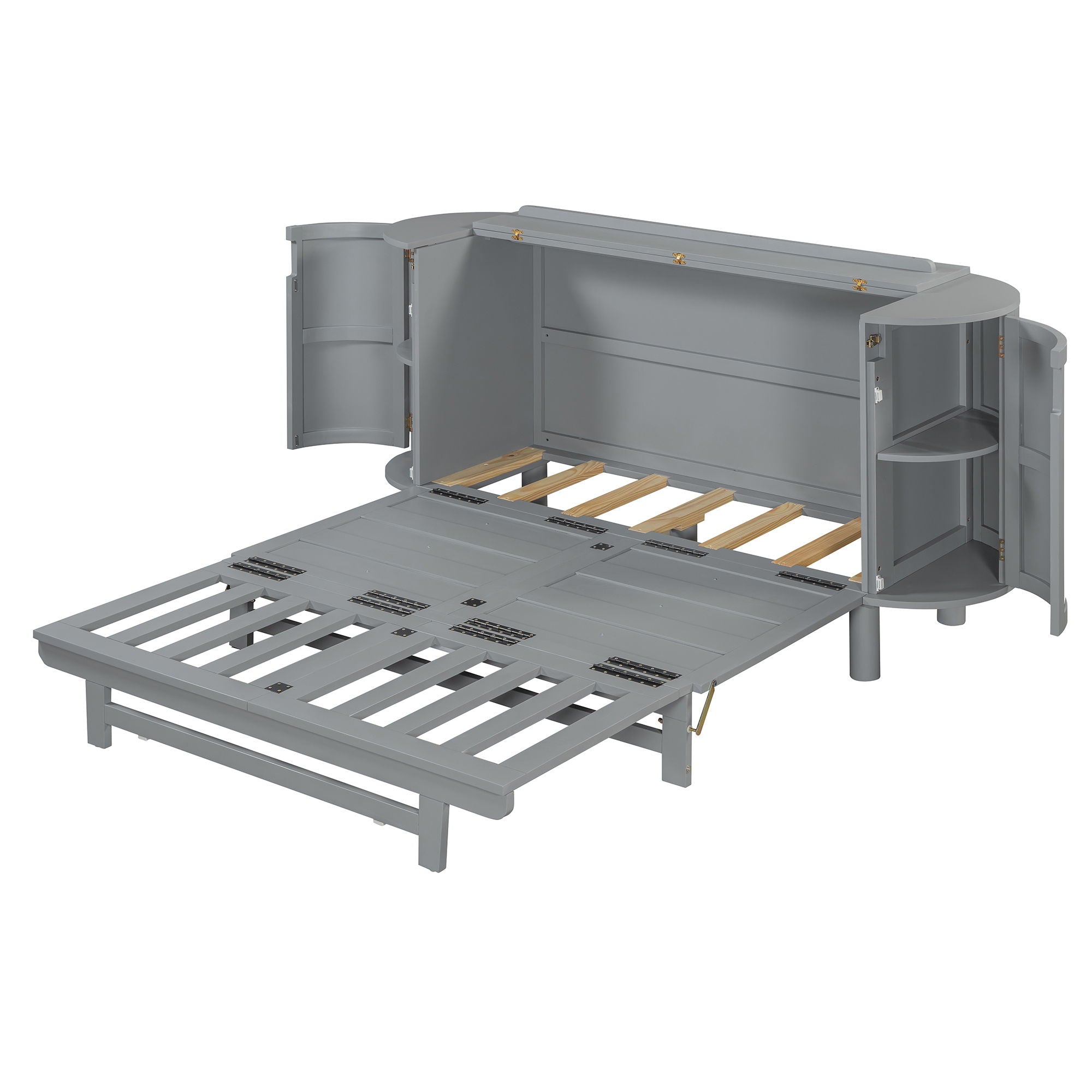 Murphy Bed With Hidden Storage & Modern Woven Design