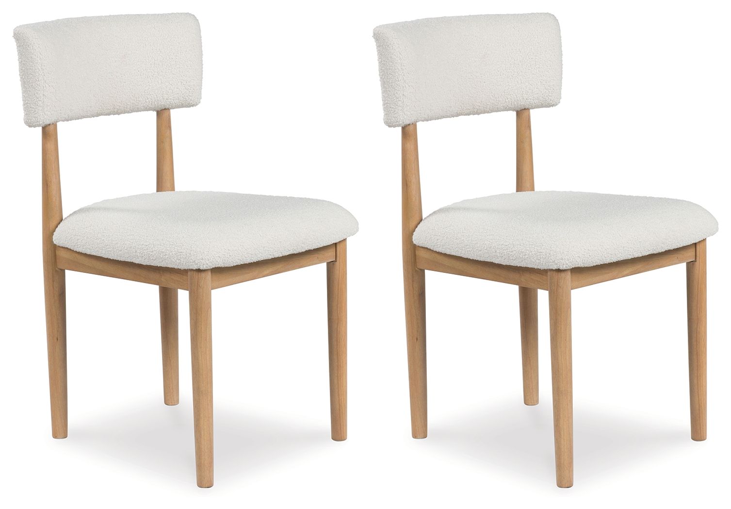Signature Design by Ashley® Sawdyn - White / Light Brown - 5 Pc. - Round Dining Room Table, 4 Side Chairs | Meri Furniture