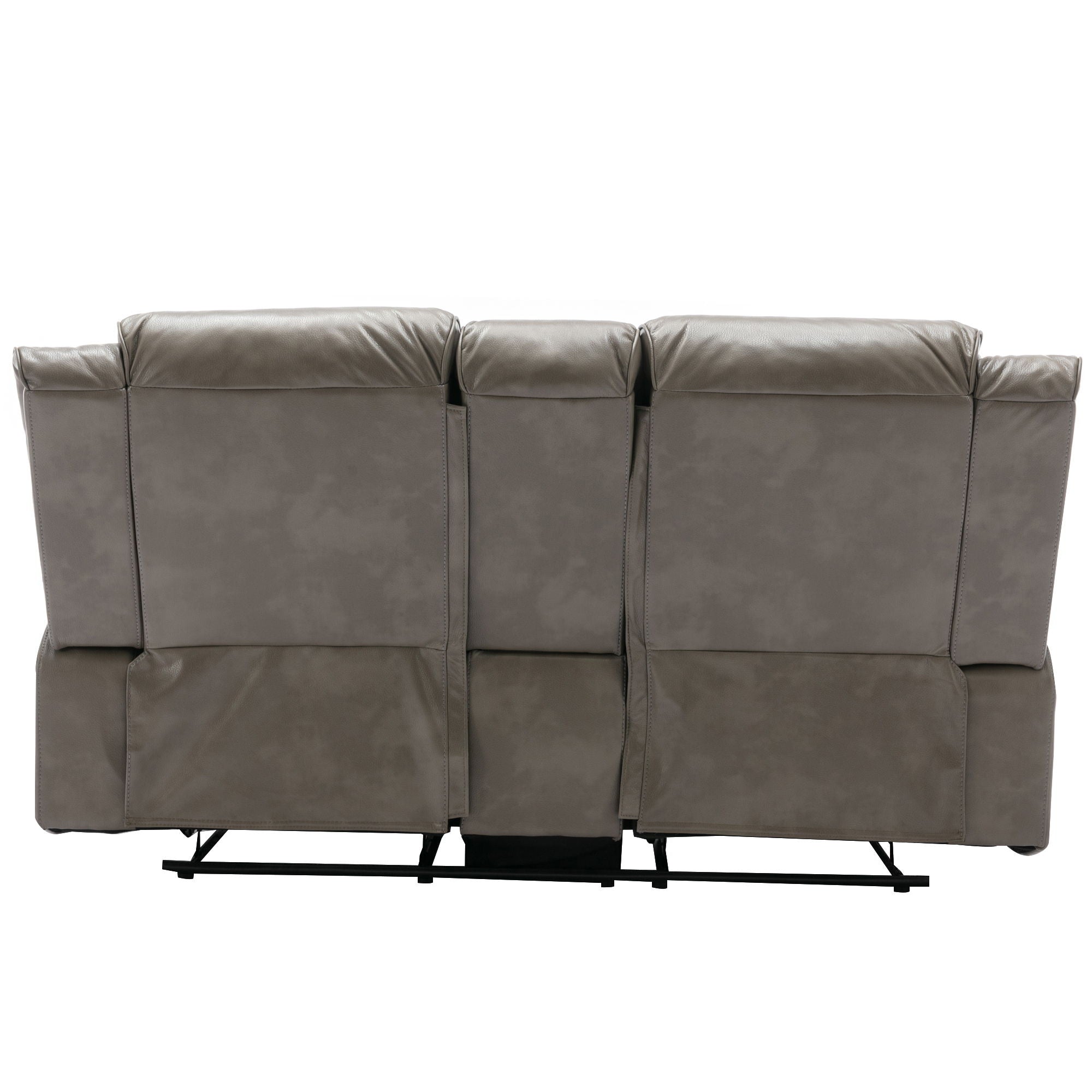 2 Seater Home Theater Recliner Manual Recliner Chair With A LED Light Strip Two Cup Holders And A Storage Box For Living Room