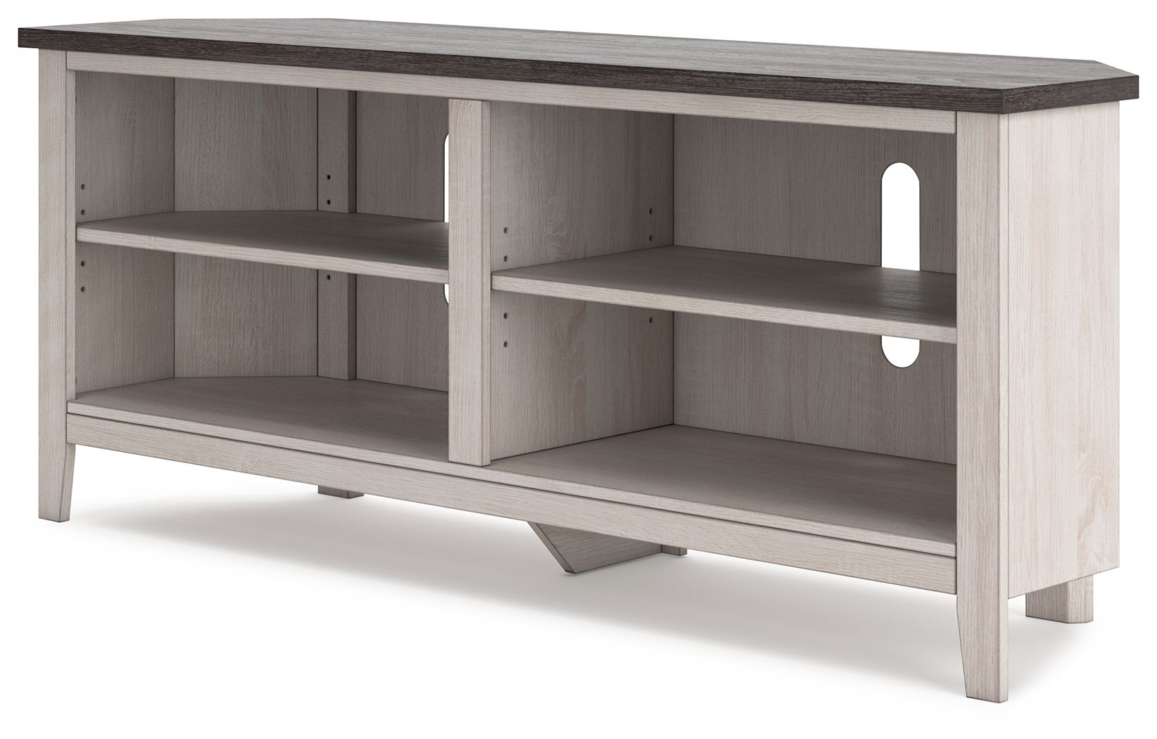 Signature Design by Ashley® Dorrinson - Two-tone - Medium Corner TV Stand | Meri Furniture