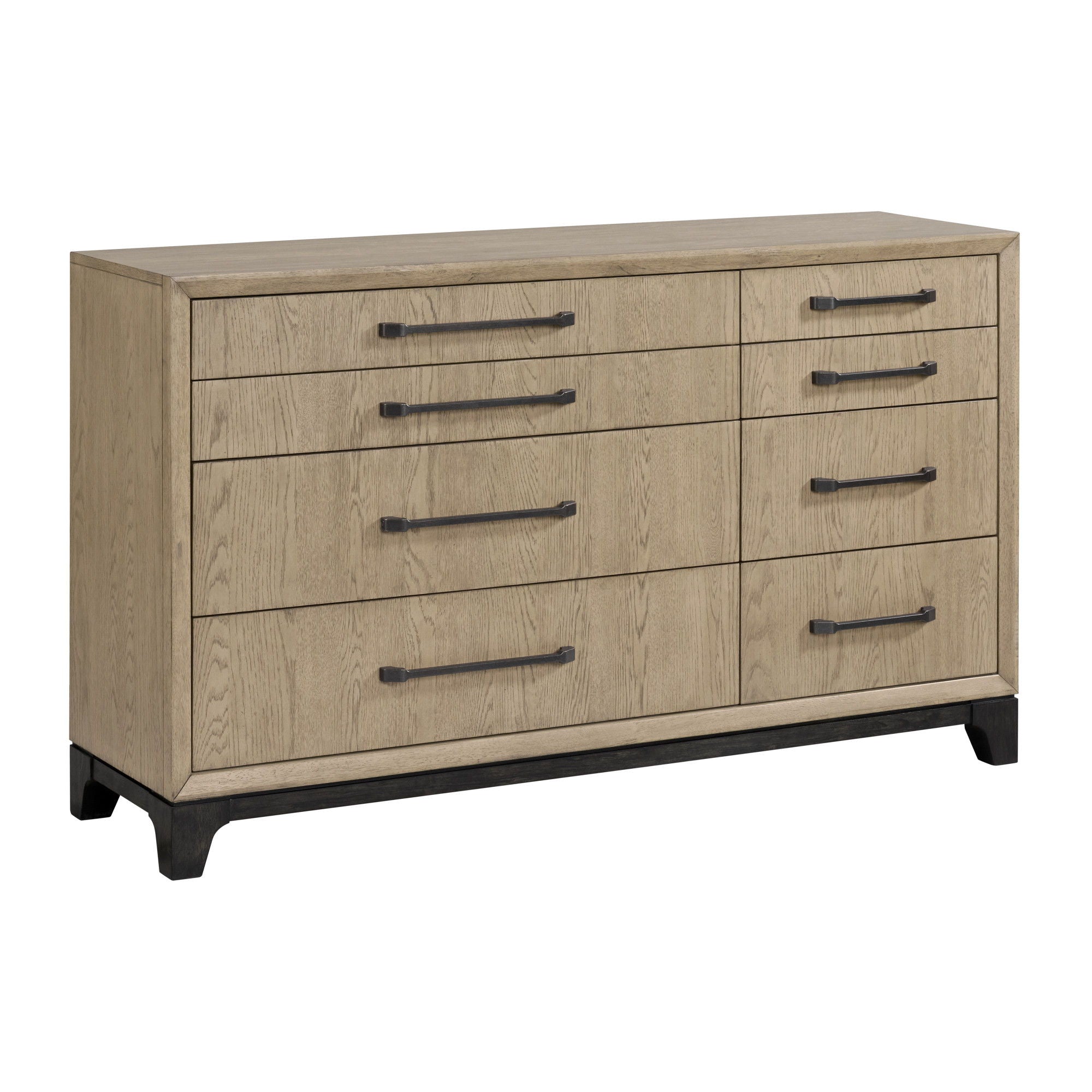 8 Drawer Dresser With Feet And Pulls - Brown