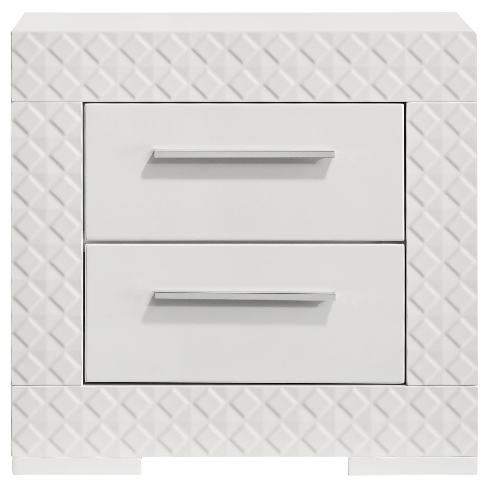 Coaster Fine Furniture Ives - 2-Drawer Nightstand Bedside Table - White High Gloss | Meri Furniture