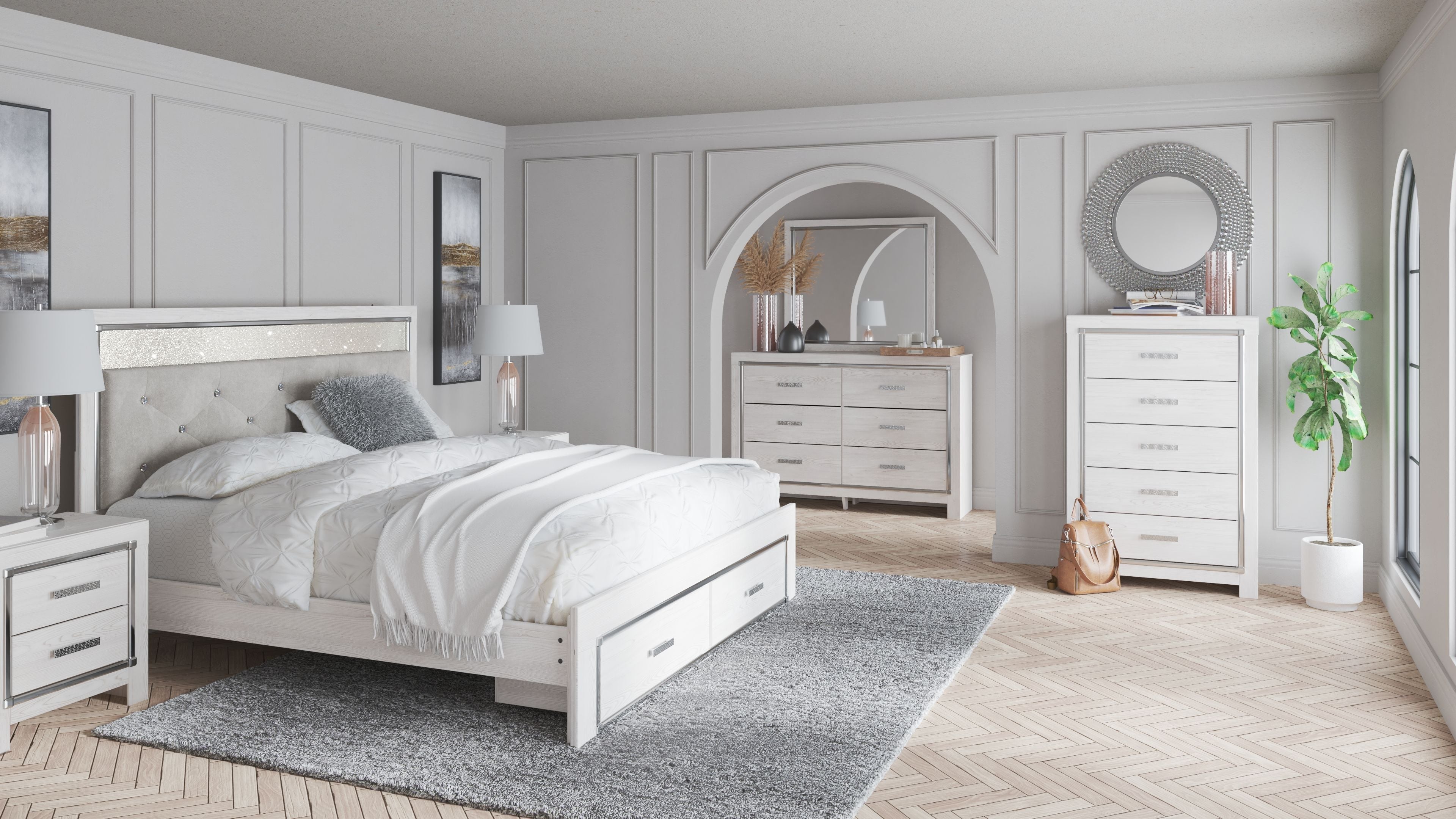 Signature Design by Ashley® Altyra - Upholstered Storage Bedroom Set | Meri Furniture
