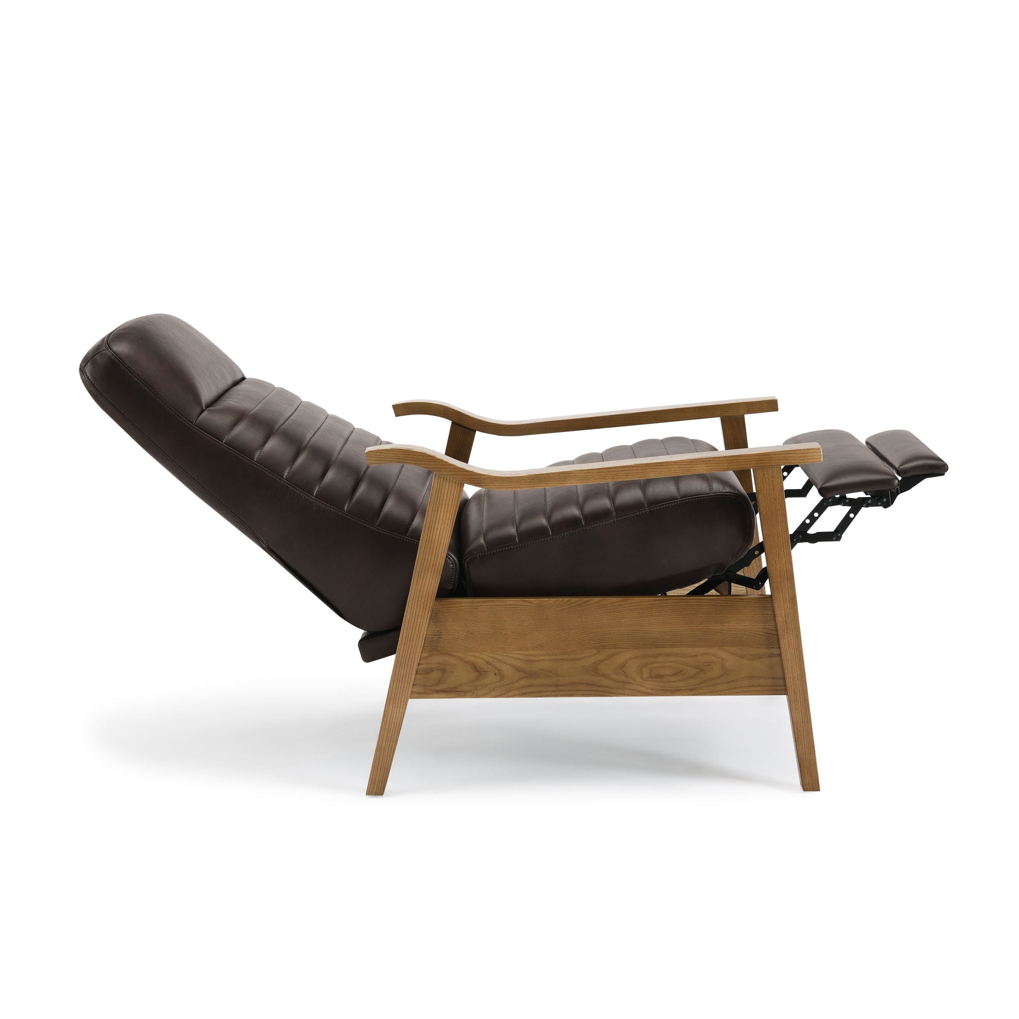 Asher - Modern Push Back Recliner With Wood Arms