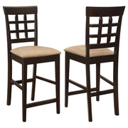 Coaster Fine Furniture Gabriel - Lattice Back Counter Chair (Set of 2) - Cappuccino | Meri Furniture