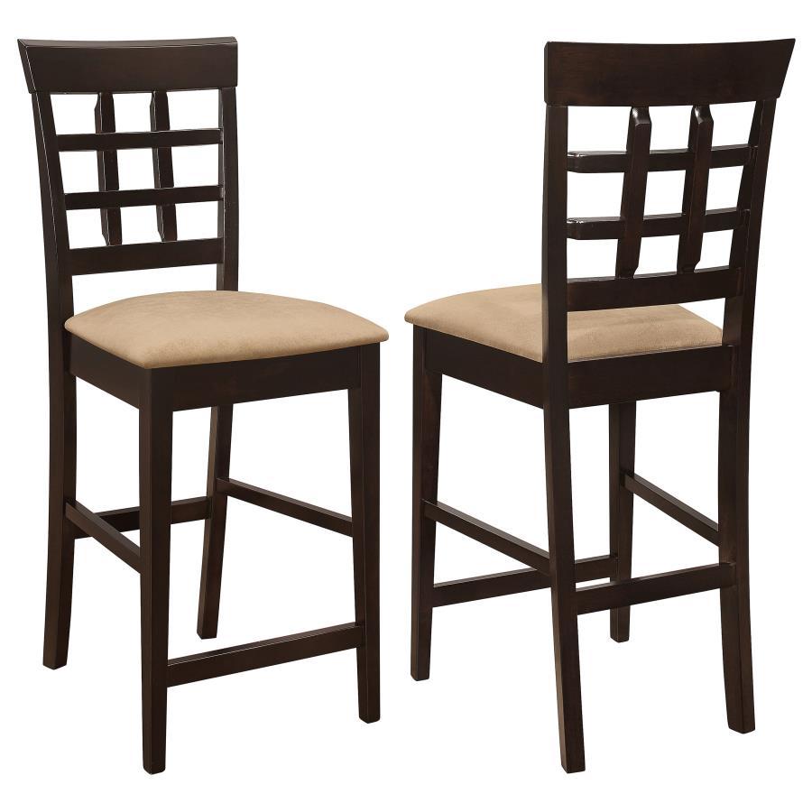 Coaster Fine Furniture Gabriel - Lattice Back Counter Chair (Set of 2) - Cappuccino | Meri Furniture