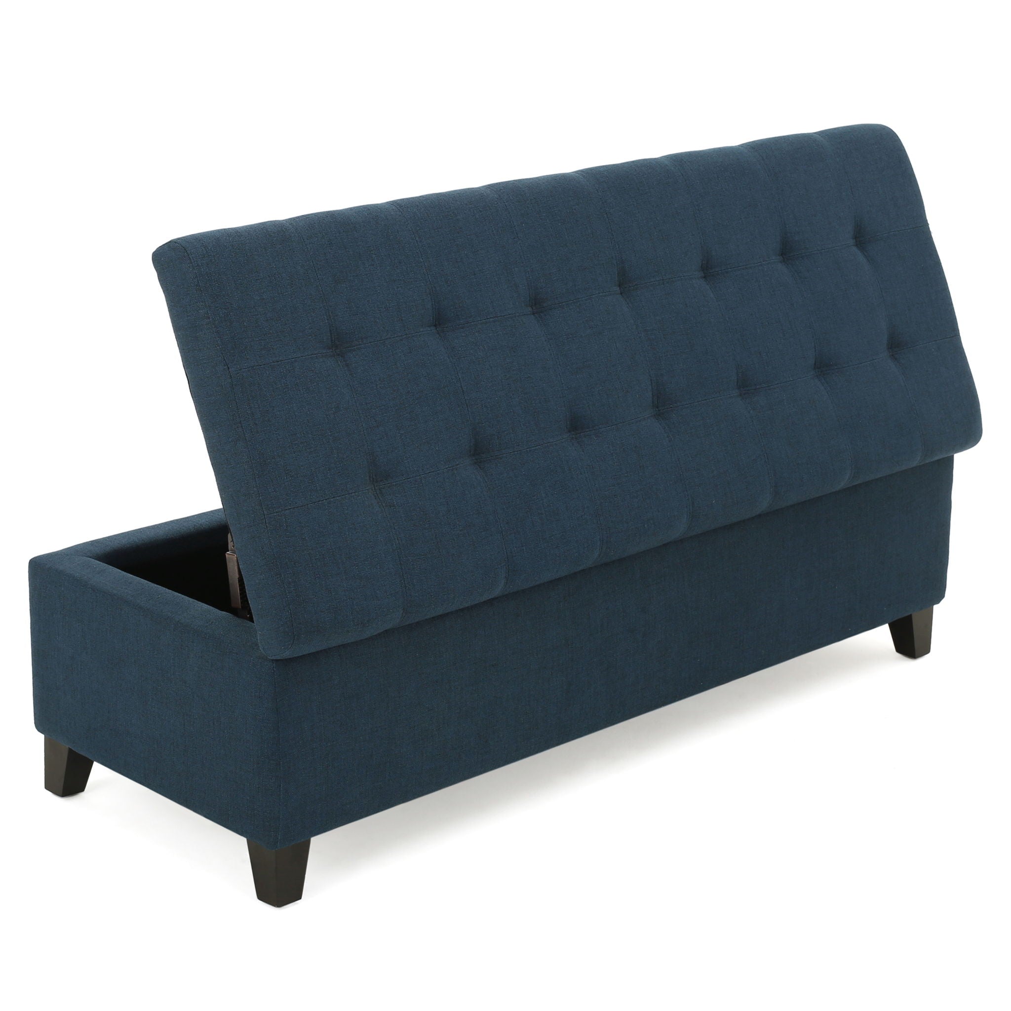 Upholstered Storage Ottoman Bench, Foot Rest For Bedroom