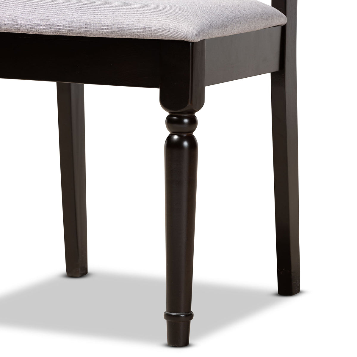 Imogen Modern and Contemporary Grey Fabric Upholstered and Dark Brown Finished Wood 5-Piece Dining Set
