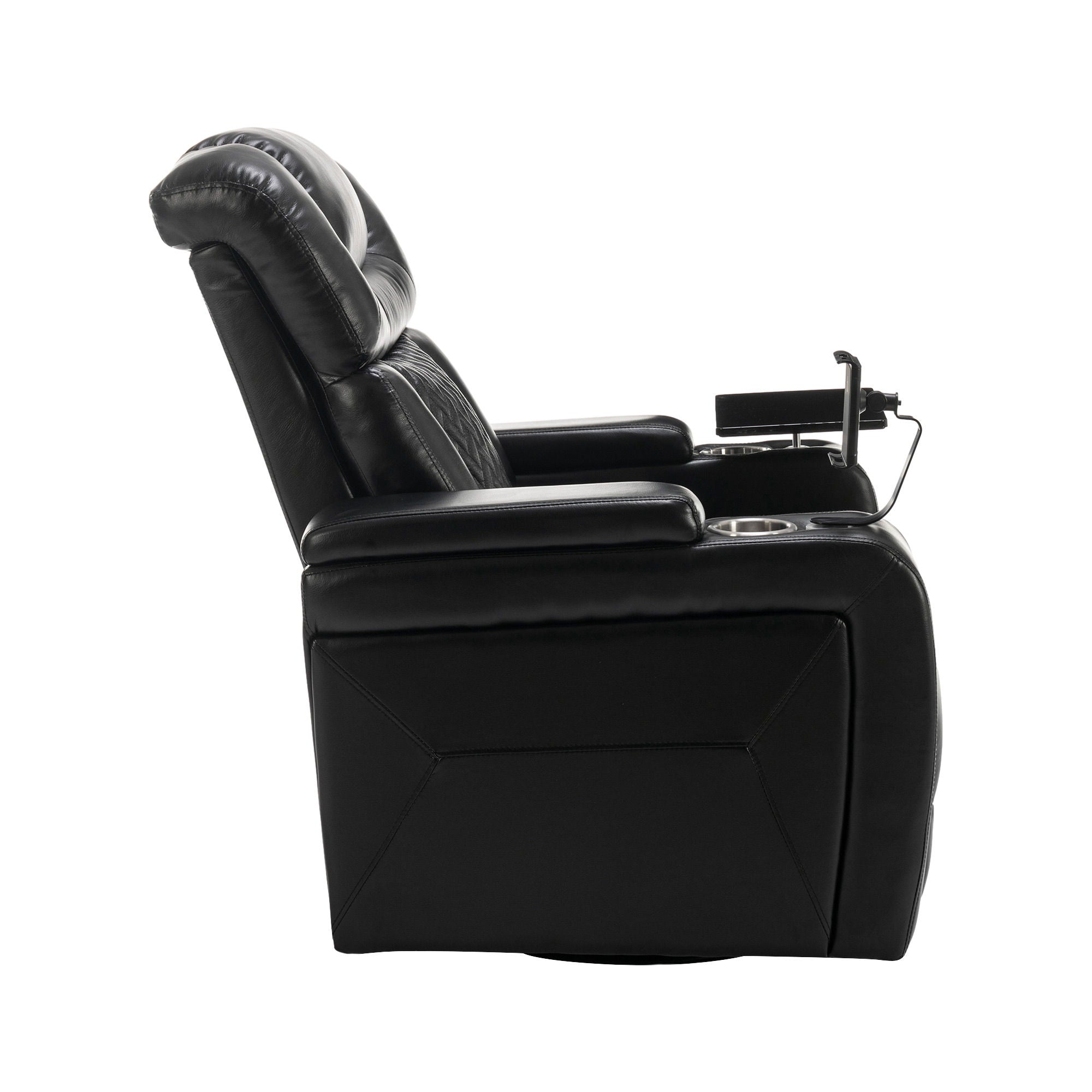 270 Degree Swivel Power Recliner With Tray Table, Phone Holder, Cup Holder, USB Port