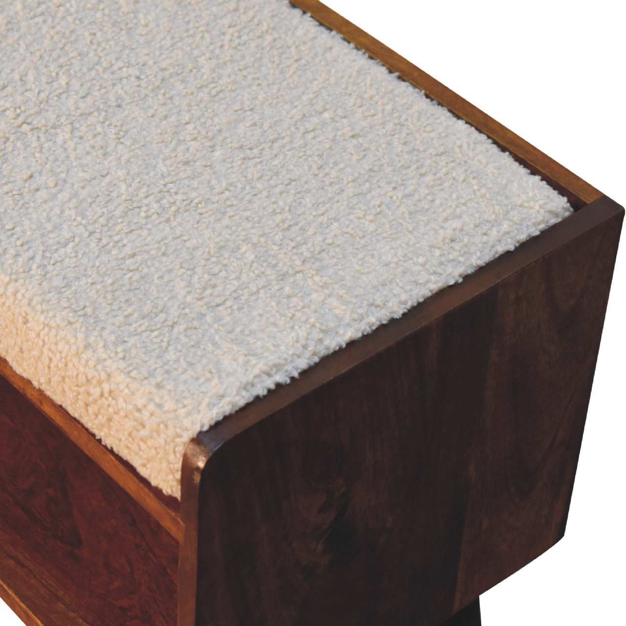 Solid Wood Bench With Upholstered Sea