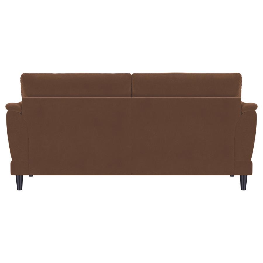 Selma - Velvet Upholstered Crescent Arm Sofa - Rust