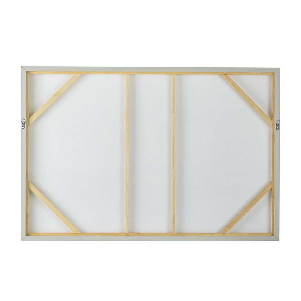 Large Rectangle Framed Wall Art Ocean Waves Canvas Print, Home Decor For Living Room Foyer Office - White / Blue