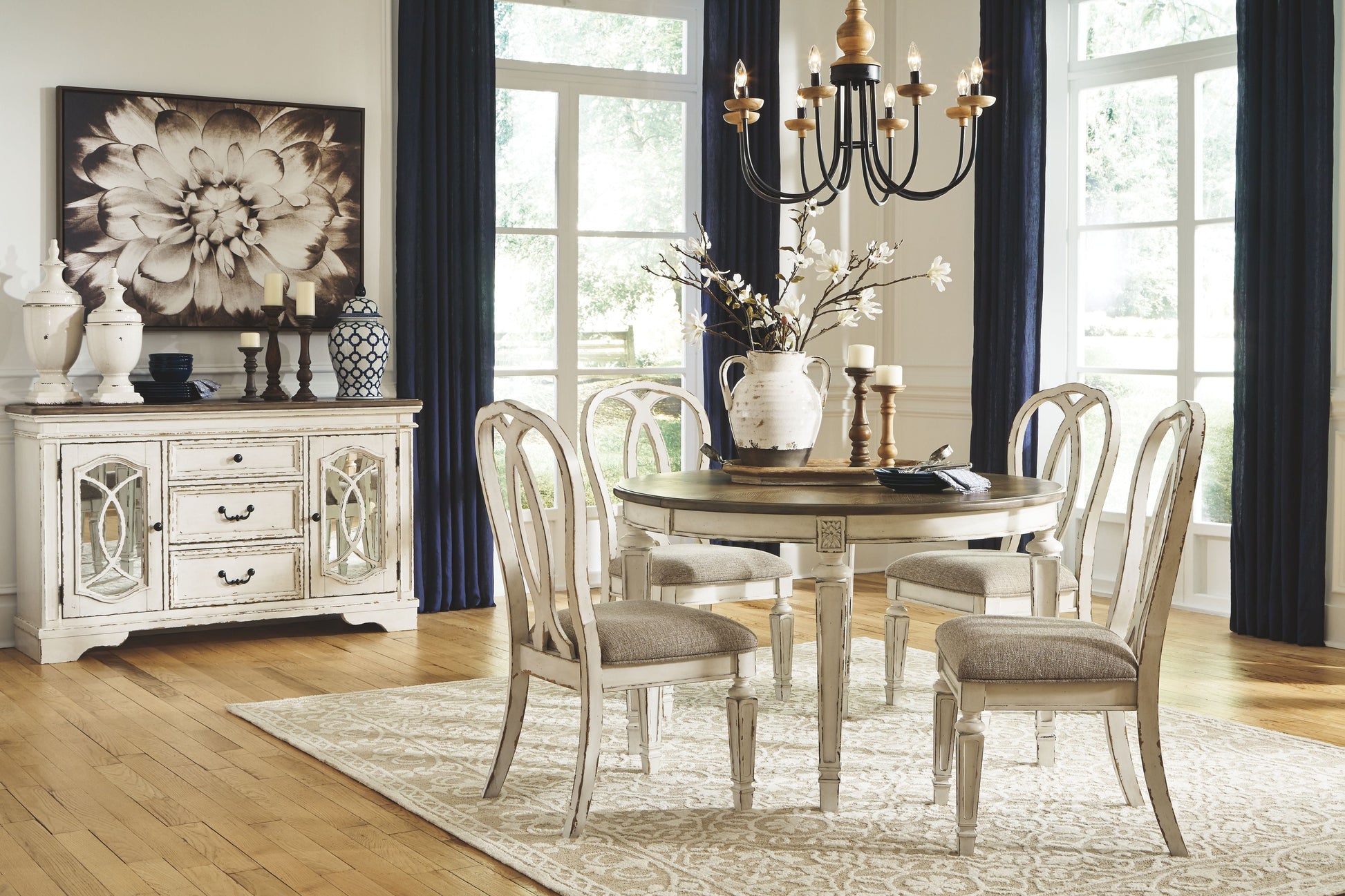 Signature Design by Ashley® Realyn - Oval Dining Table Set | Meri Furniture
