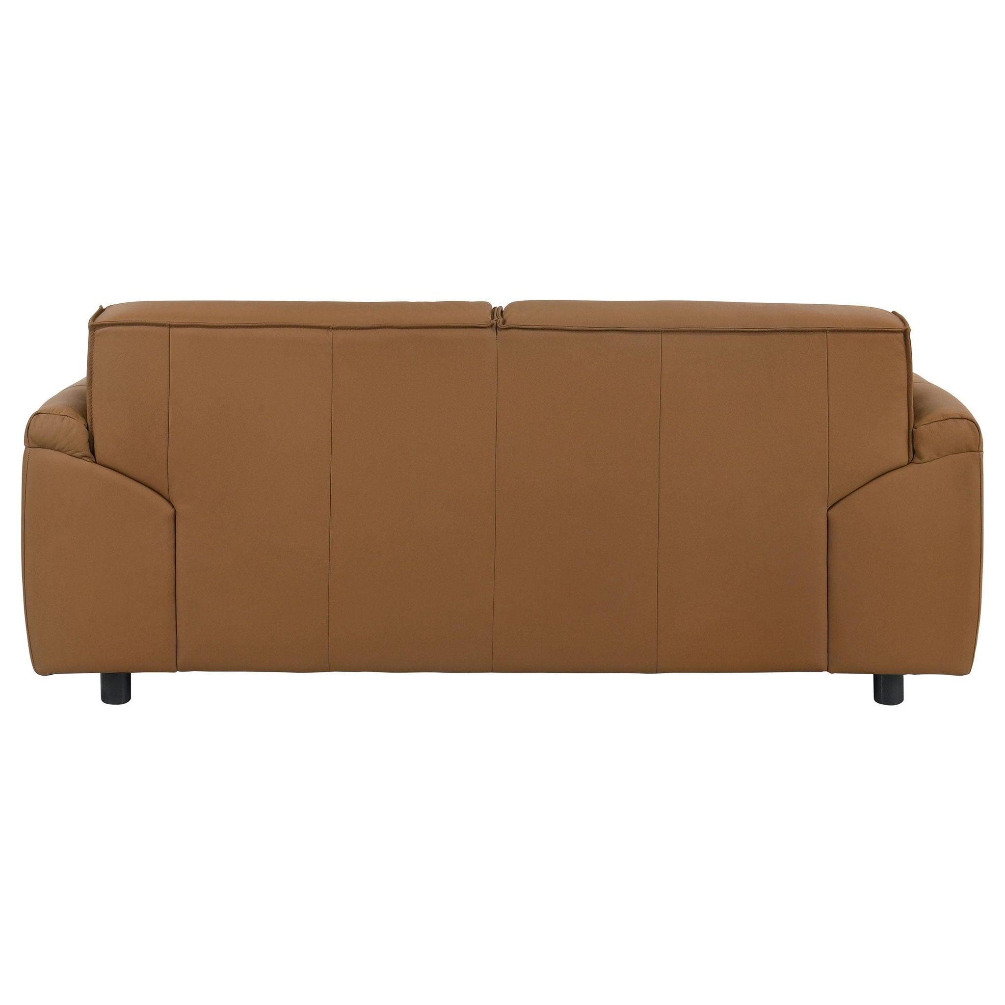 Buxton Top Grain Leather Upholstered Loveseat Orange