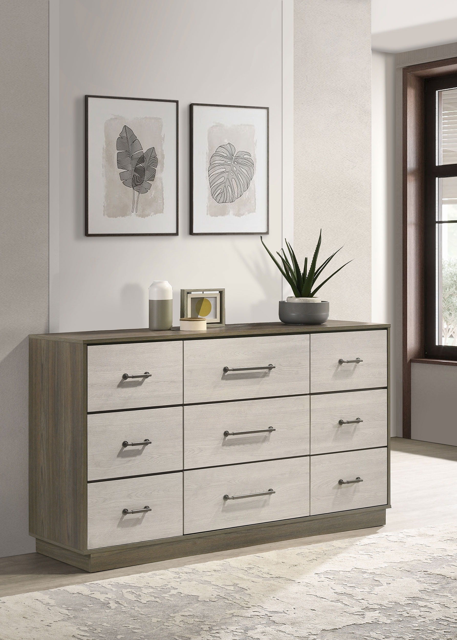 Coaster Fine Furniture Fenwick - 9-Drawer Dresser - Gray Oak | Meri Furniture