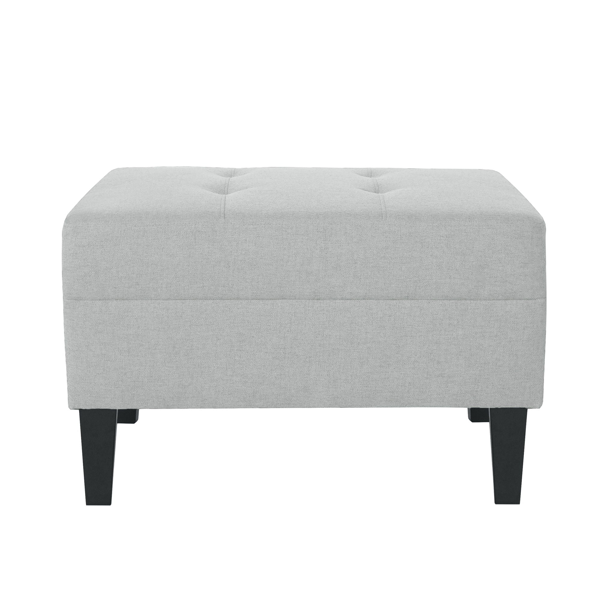 Classic Ottoman With Birch Wood Legs And Fabric Upholstery