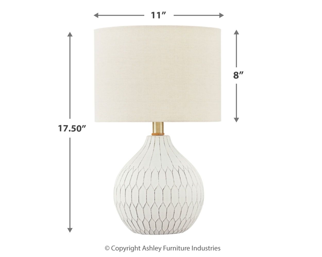 Ashley Furniture Wardmont - White - Ceramic Table Lamp | Meri Furniture