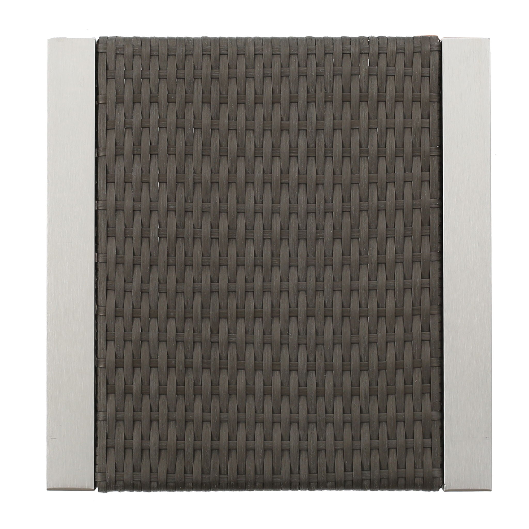 Cape - Coral Wicker C Shaped Table Modern DesignRattan And Aluminum Frame - Brown