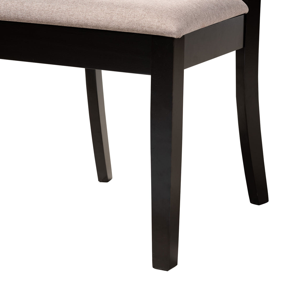 Brooke Modern Beige Fabric and Dark Brown Finished Wood 5-Piece Dining Set