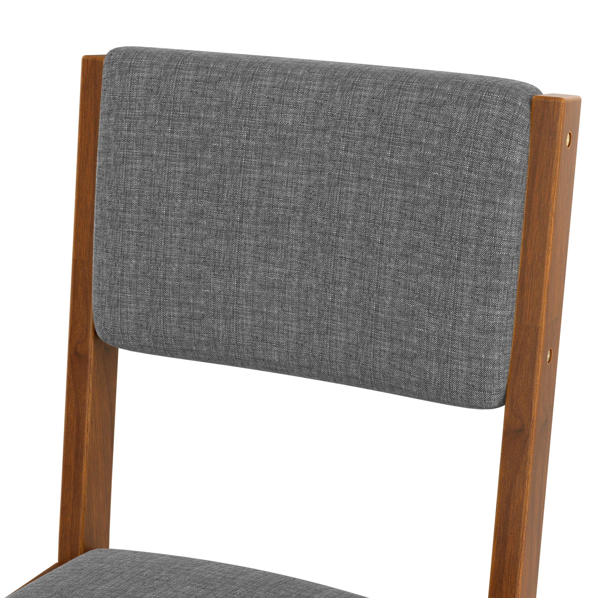 Dining Chairs (Set of 4), Mid Century Modern Fabric Upholstered Kitchen Side Chairs, Farmhouse Dining Room Chair - Brown / Gray