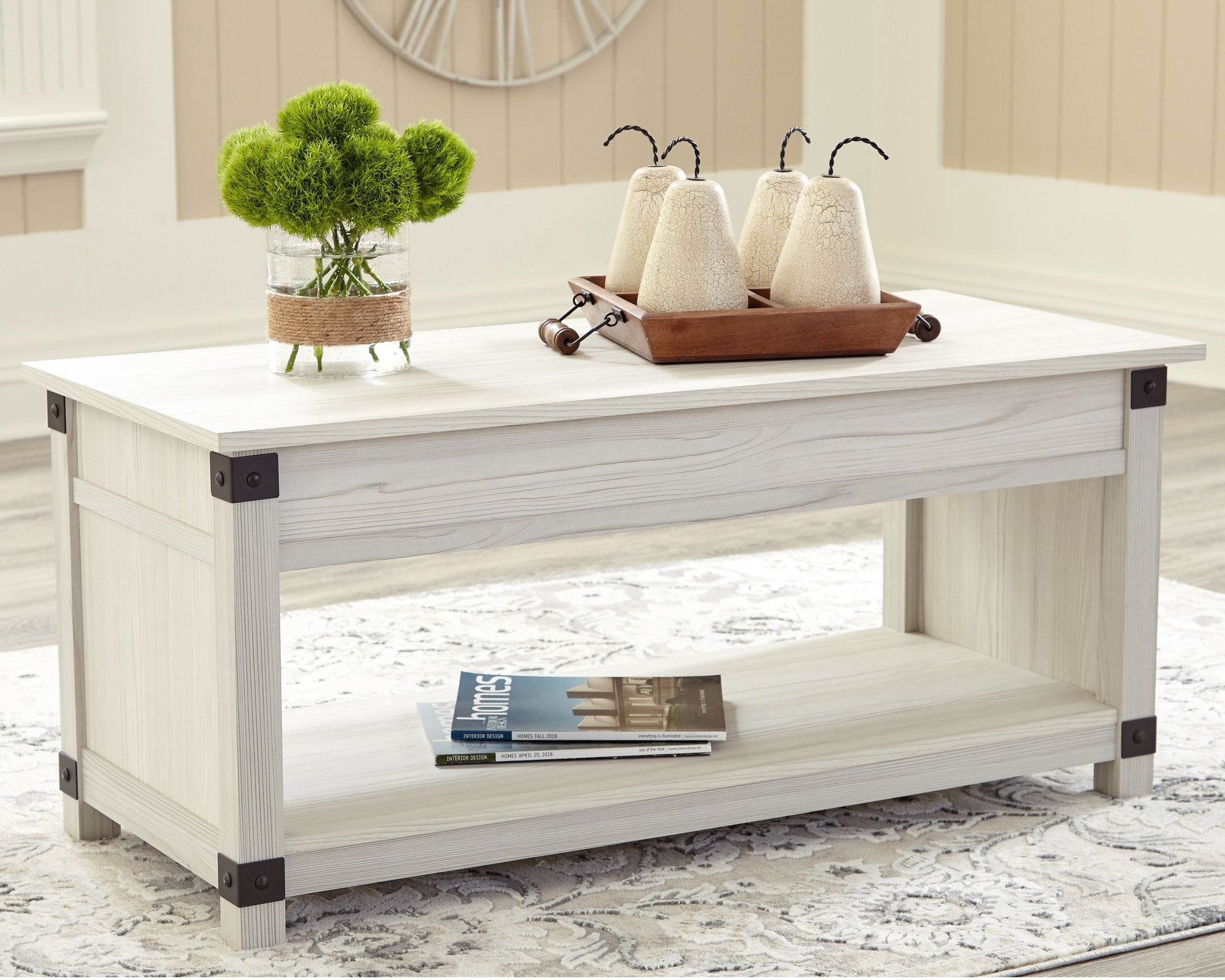 Signature Design by Ashley® Bayflynn - Whitewash - Rect Lift Top Cocktail Table | Meri Furniture