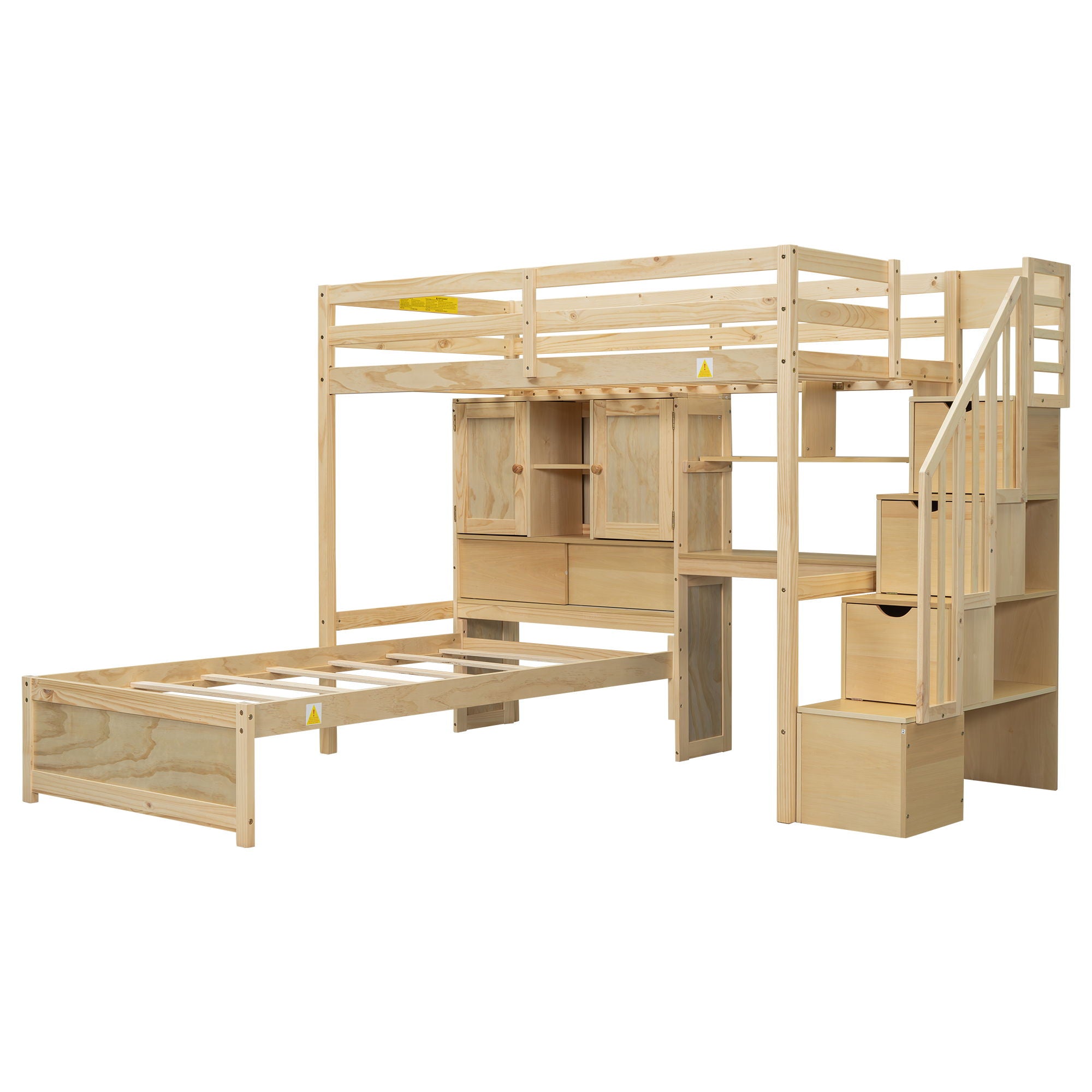 Loft Bed With Built In Desk And Staircase