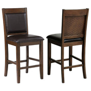 Upholstered Counter Height Chair (Set of 2) - Brown / Walnut