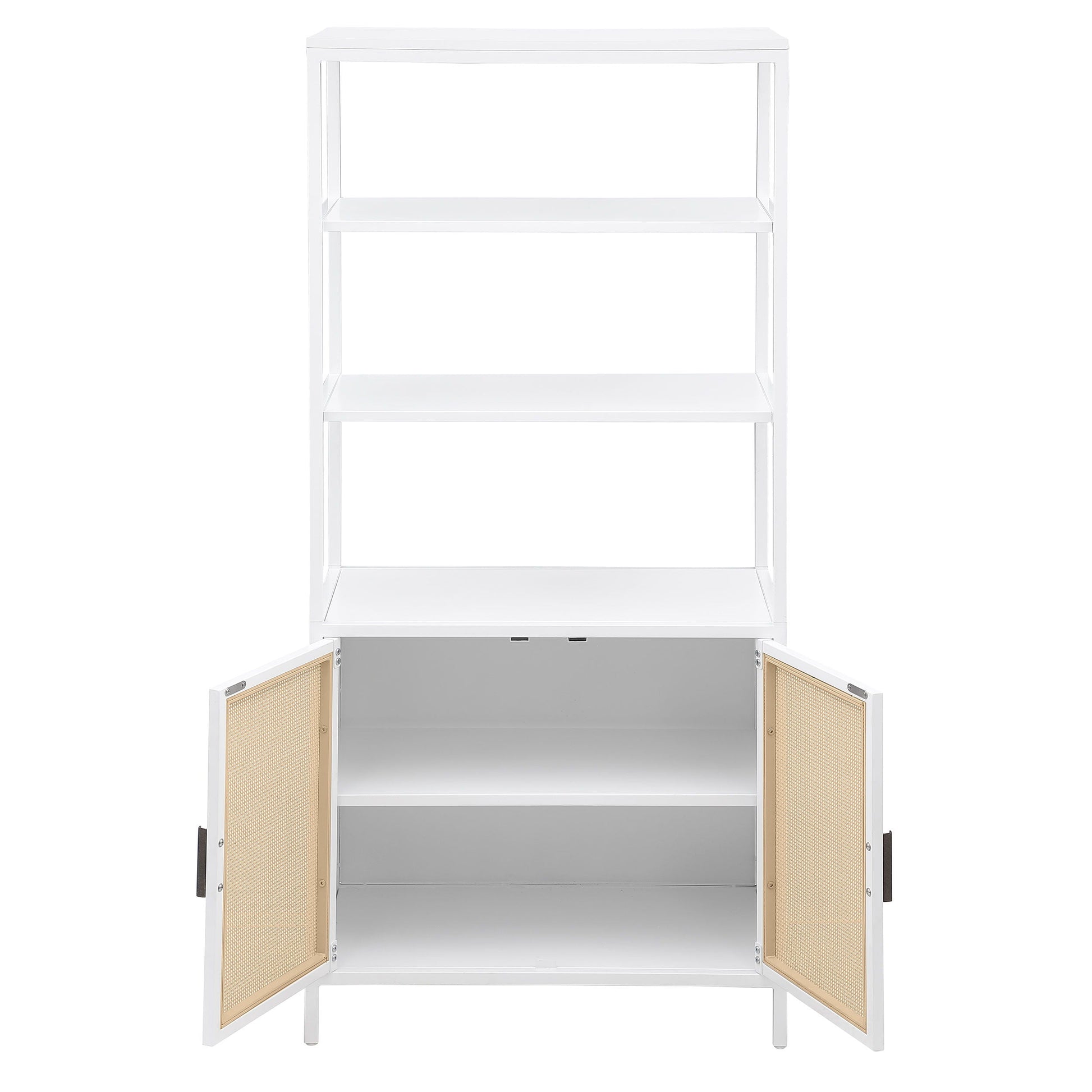 Coaster Fine Furniture Amherst - 3-Shelf Radio Weave Cane Metal Accent Cabinet | Meri Furniture