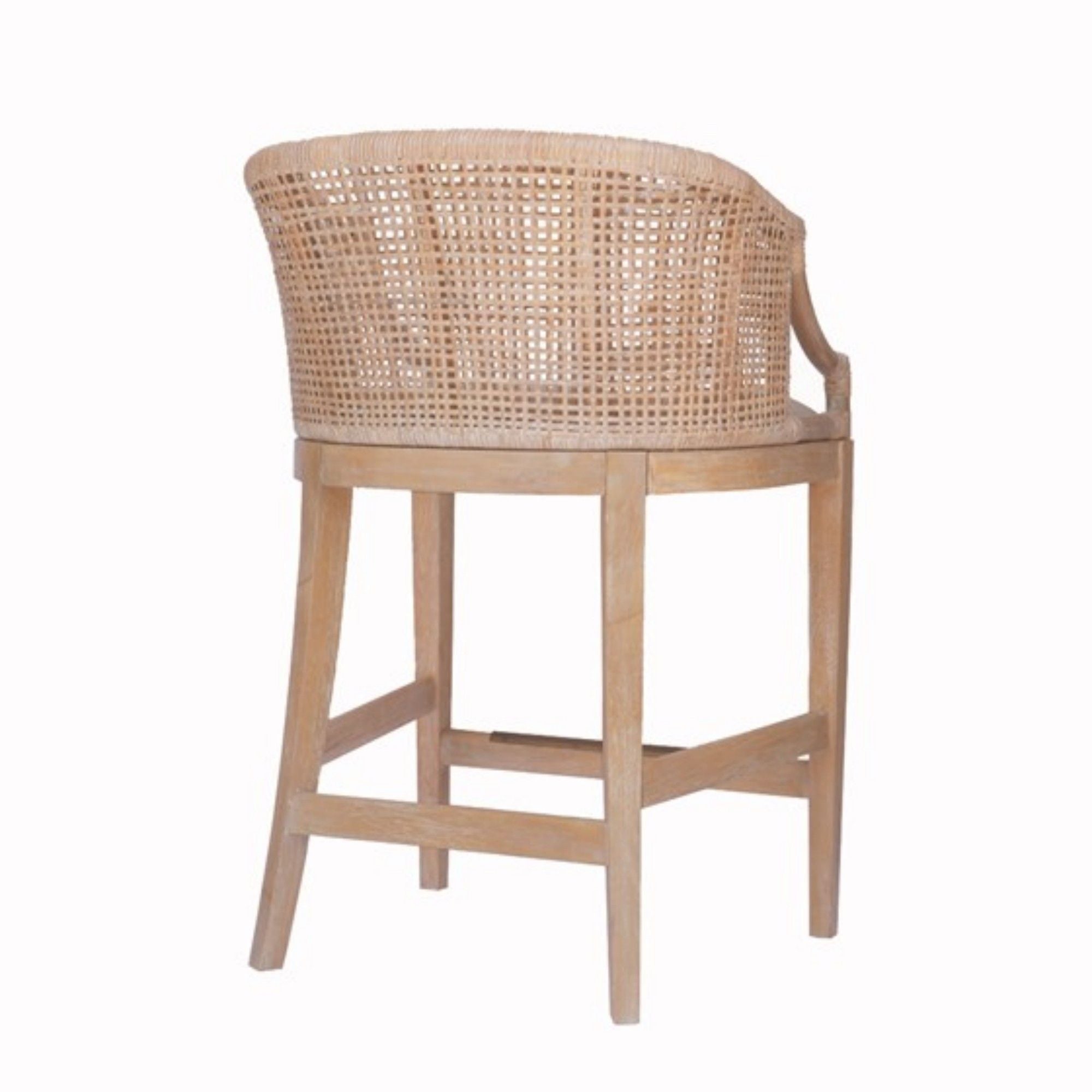 Casual Handcrafted Rattan Counter Stool