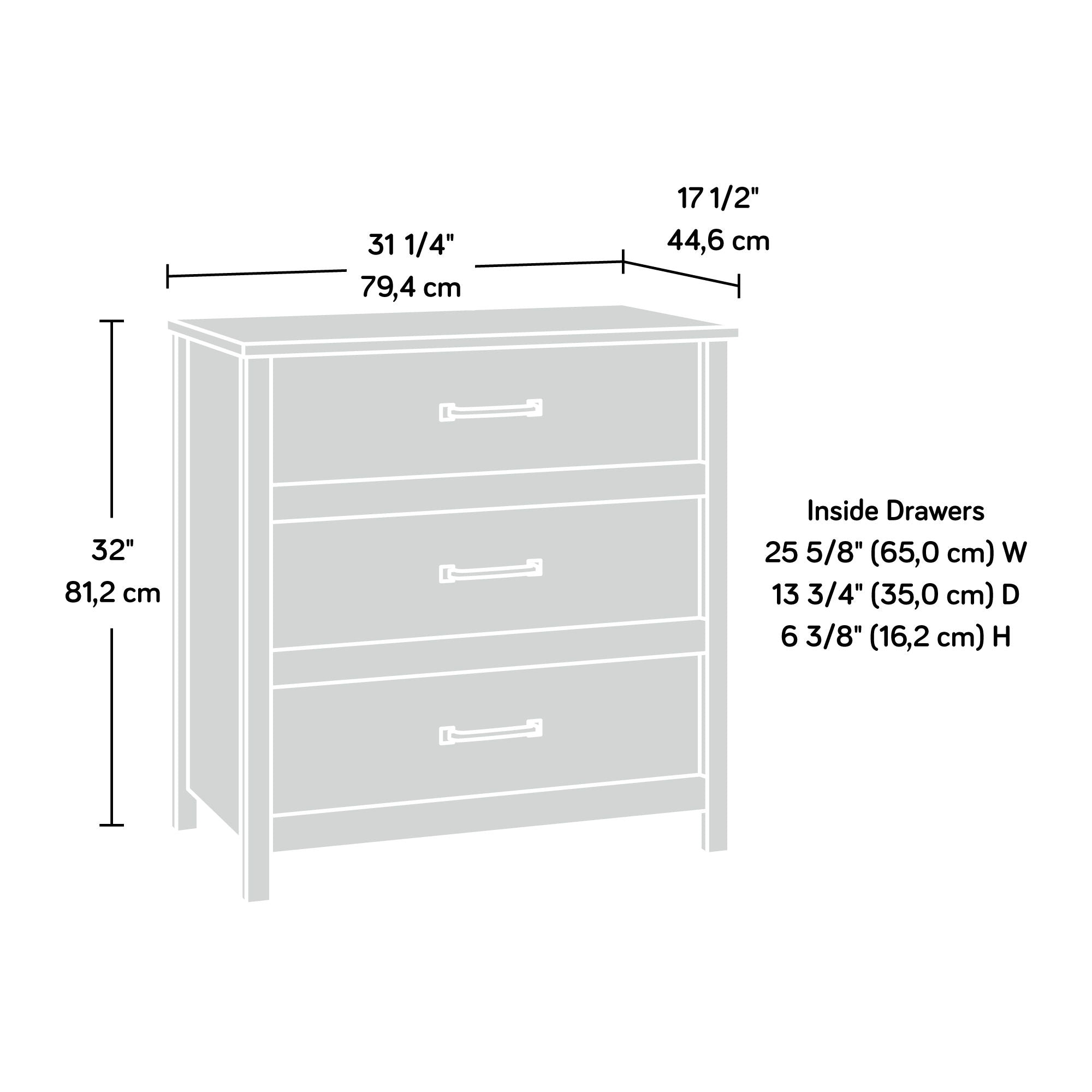 3-Drawer Bedroom Chest in Sindoori Mango
