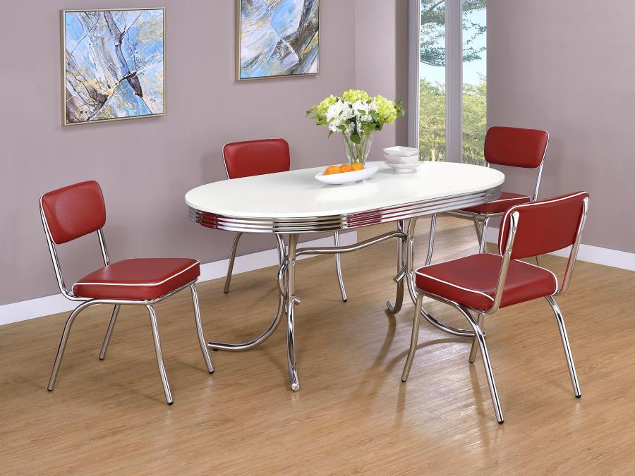 Coaster Fine Furniture Retro - Oval Dining Table Set | Meri Furniture