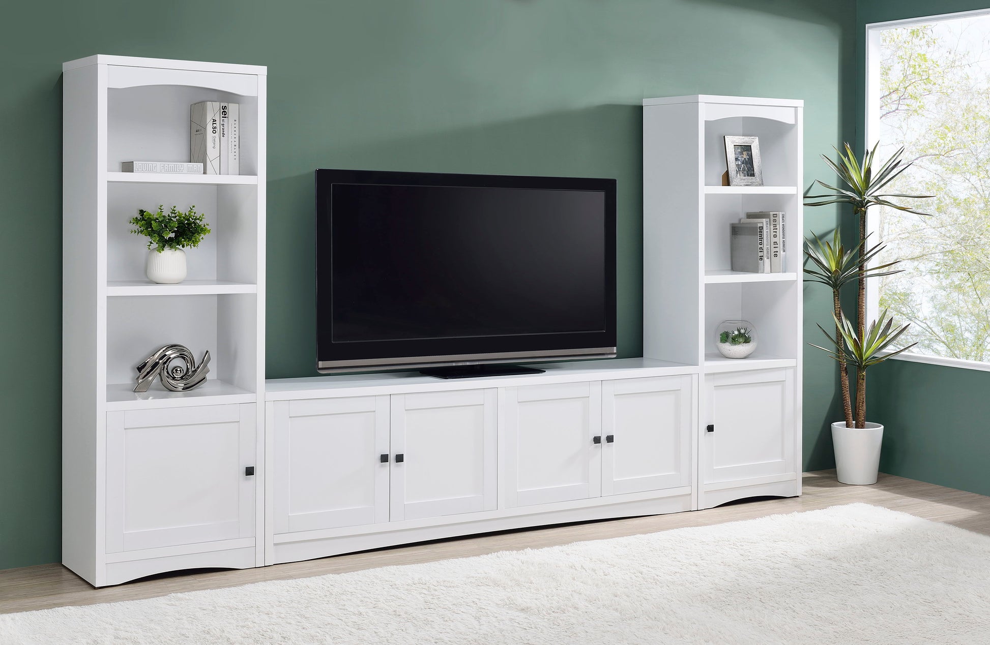 Coaster Fine Furniture Laughlin - 3-piece Entertainment Center TV Stand - White | Meri Furniture