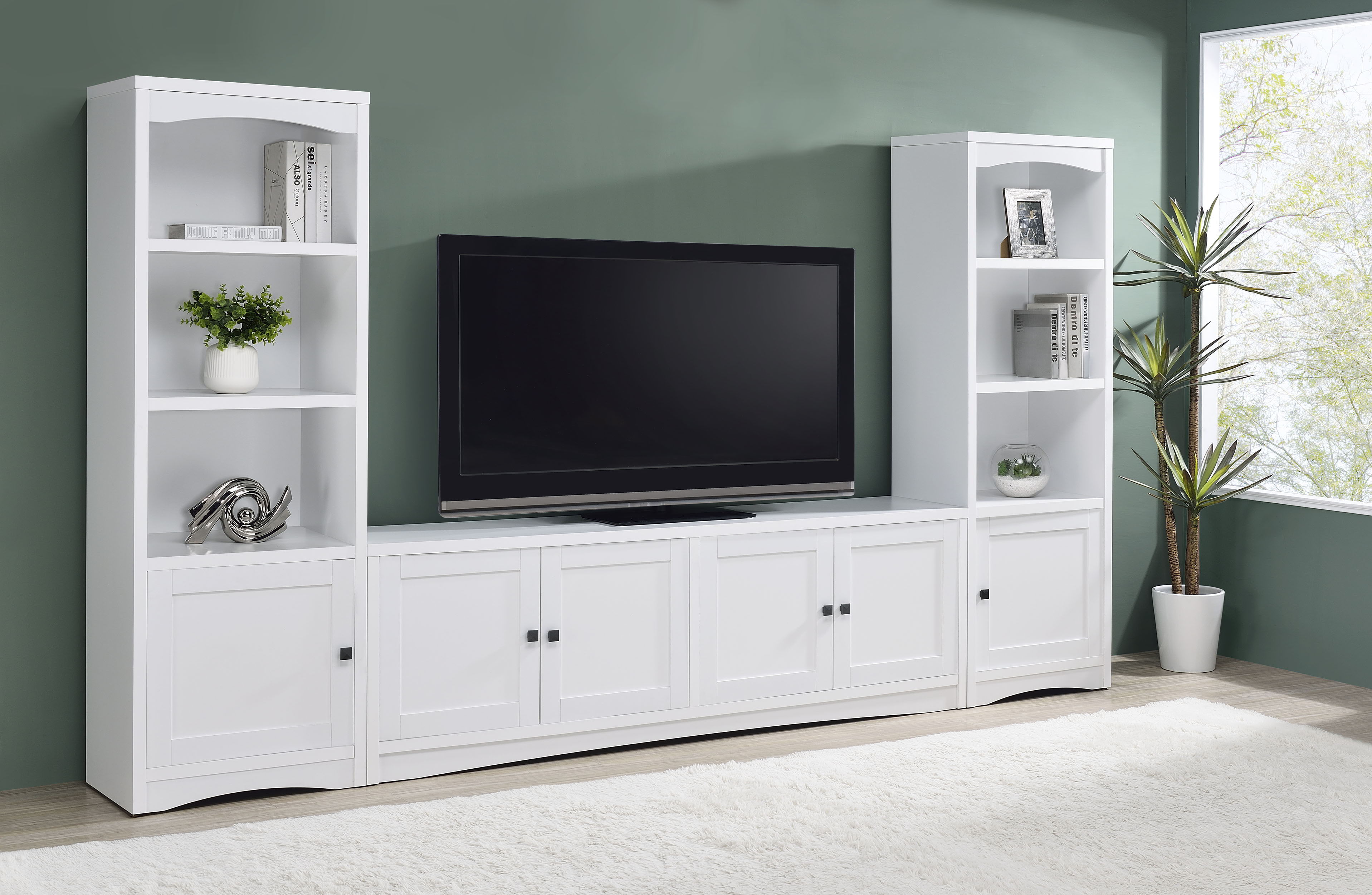 Coaster Fine Furniture Laughlin - 3-piece Entertainment Center TV Stand - White | Meri Furniture