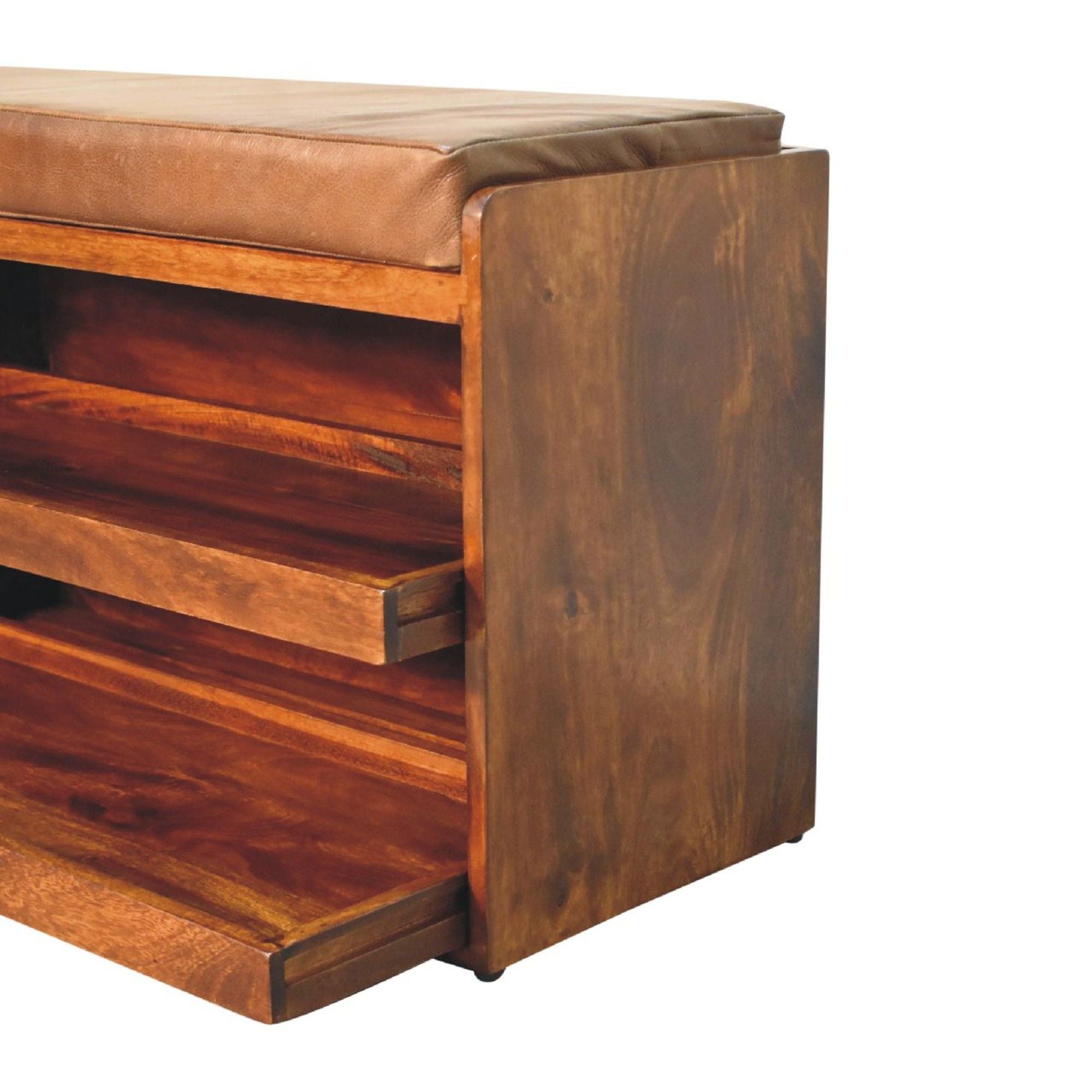 Buffalo - Hide Pull Out Shoe Storage Bench