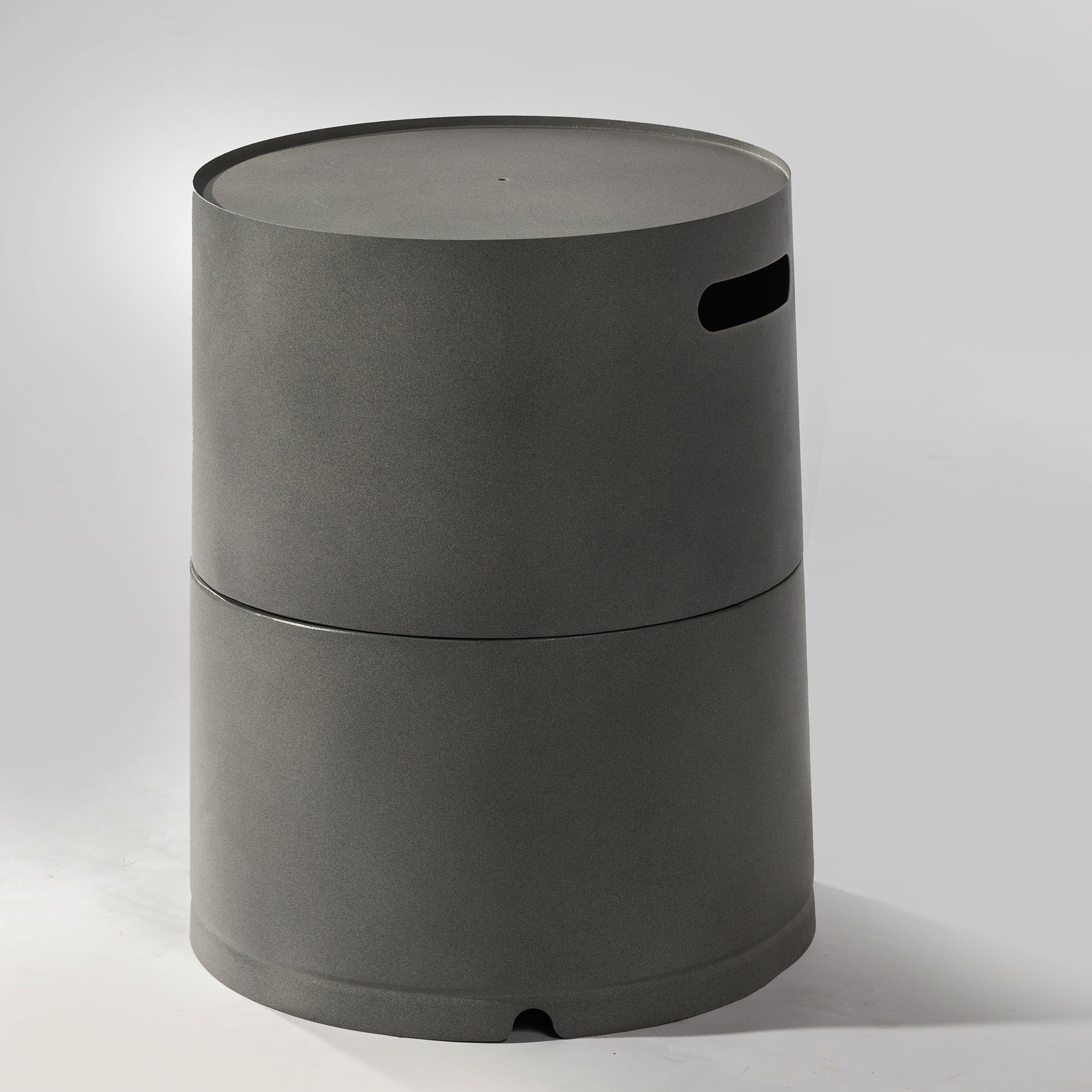 Steel Propane Tank Cover Round Tank Holder Hide Away Side Table - Gray