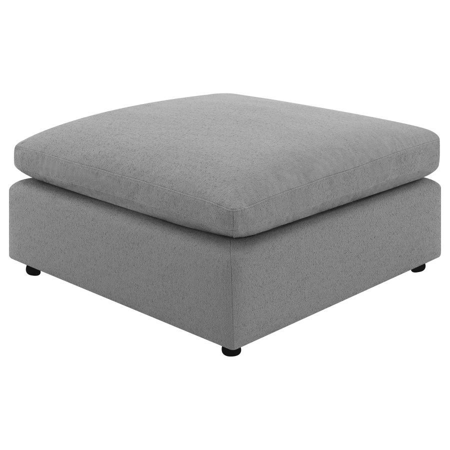 Coaster Fine Furniture Raleigh - Boucle Upholstered Ottoman - Gray | Meri Furniture