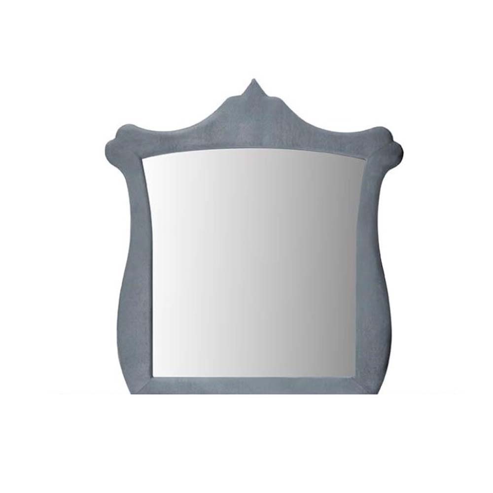 ACME Mirror NOT Beveled Edge (Inner: 31" x 34"H x 4mm Thick) • Wooden Padded Frame • Shape: Rectangular Arched • Orientation: Portrait | Meri Furniture