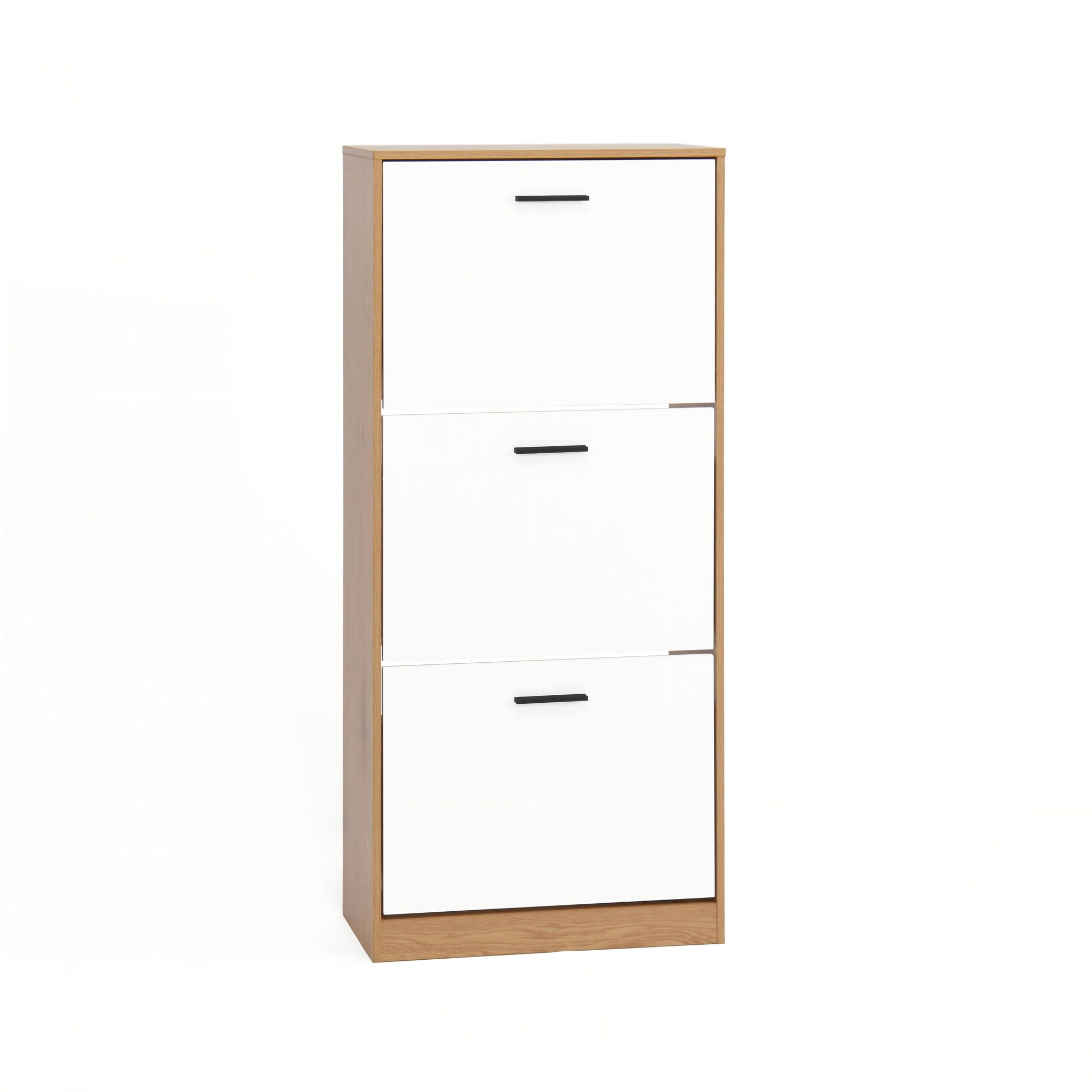 Modern Freestanding Shoe Storage Cabinet With 3 Flip Drawers