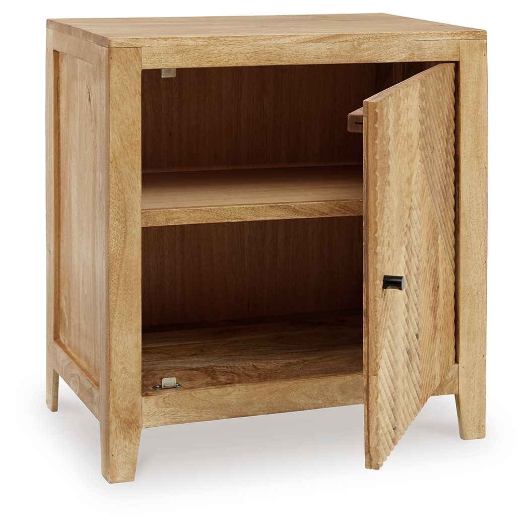 Signature Design by Ashley® Emberton - Light Brown - Accent Cabinet | Meri Furniture