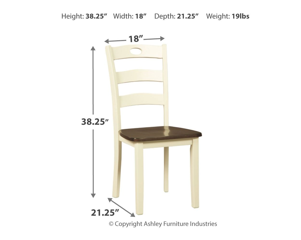Signature Design by Ashley® Woodanville - Cream / Brown - Dining Room Side Chair (Set of 2) | Meri Furniture