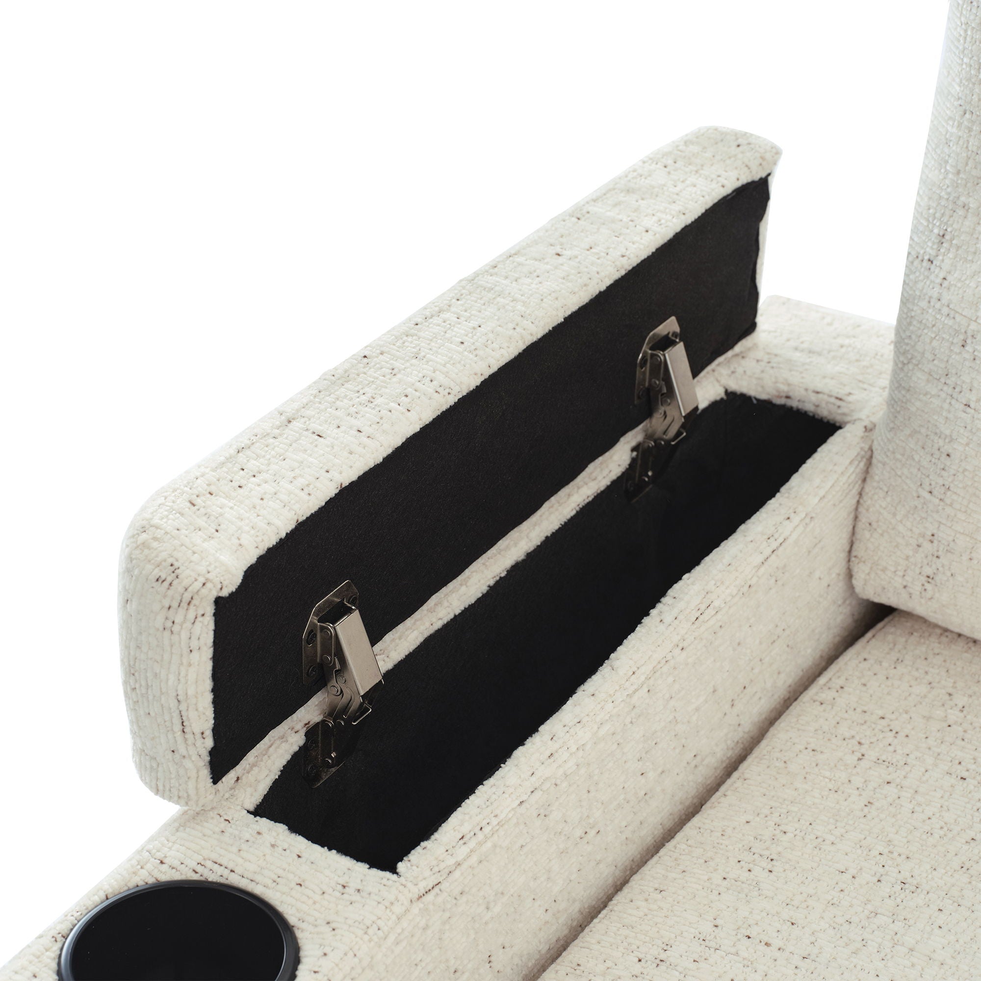 U-Shaped Sectional Sleeper Sofa With Ample Storage Space, 2 Cup Holders And Charging Ports For Living Room