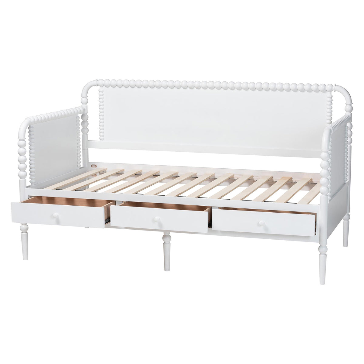 Lucera 3-Drawer Daybed with Bobbin Frame, Full, White