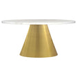 Coaster Fine Furniture Avon - Round Marble Top Stainless Steel Coffee Table - White | Meri Furniture