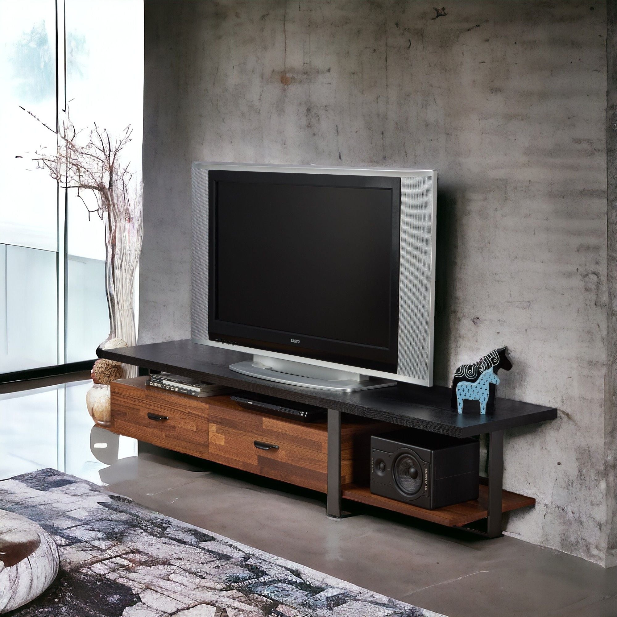 Elling - TV Stand - Walnut / Black