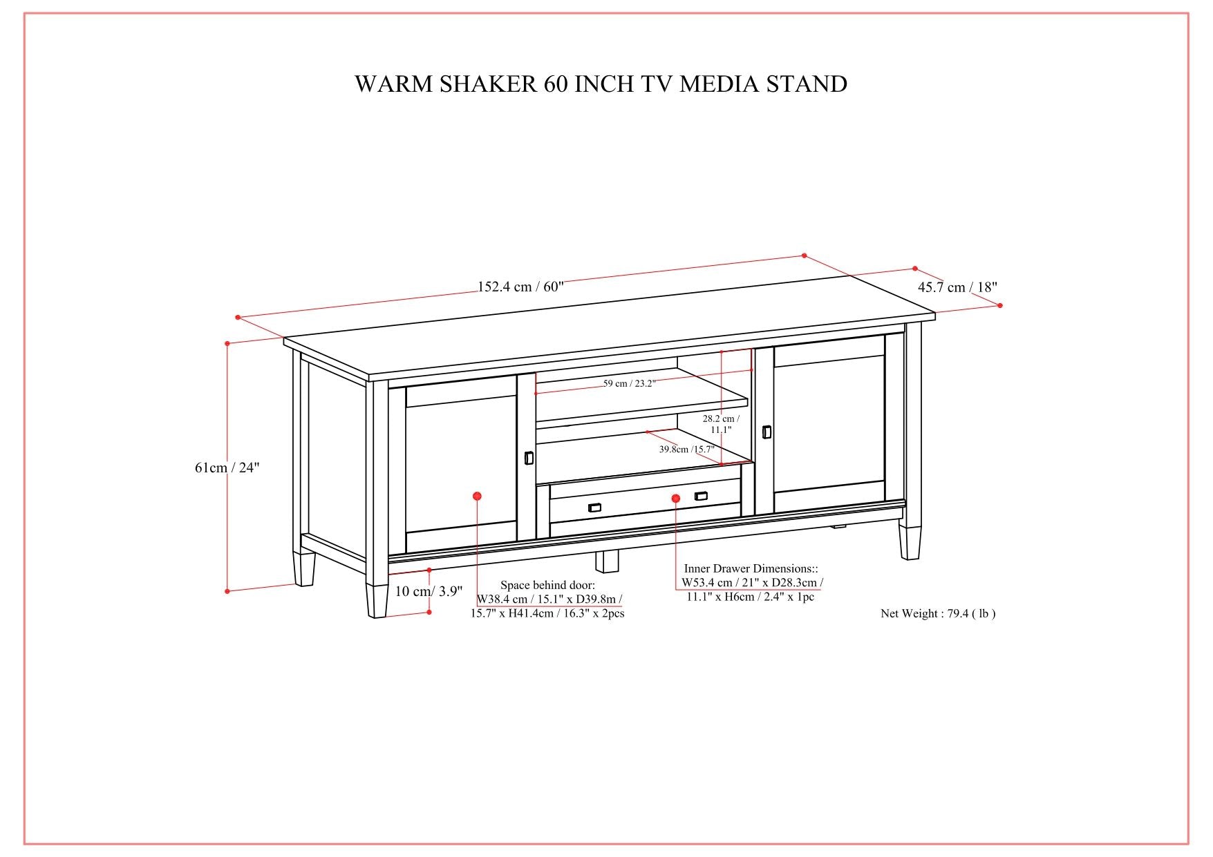 Warm Shaker - TV Media Stand - Brown