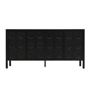 Stylish Storage Cabinet Sideboard With Unique Geometric Circle Door Design - Black