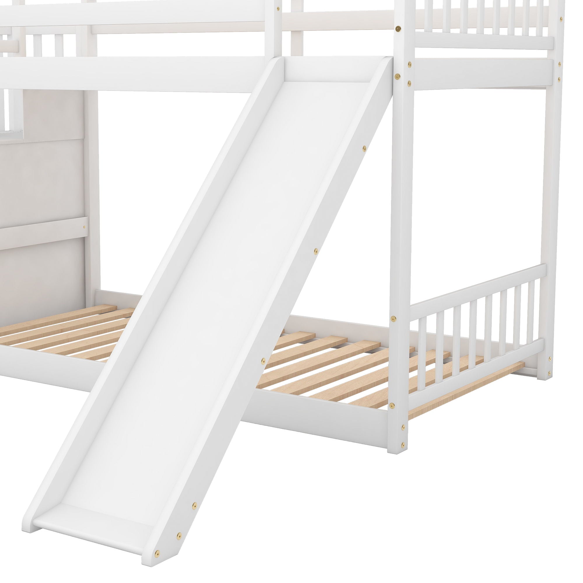 Bunk Bed With Convertible Slide And Stairway