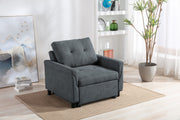 Hannah 35"W Dark Gray Woven Convertible Armchair